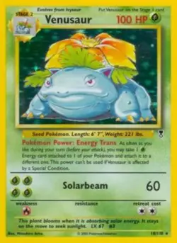 Venusaur - 18/110 - Holo Rare PL/MP, English Pokemon Legendary Collection - Image 1