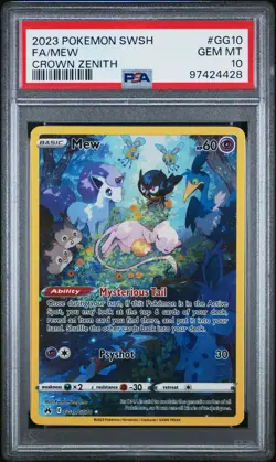 2023 POKEMON SWORD & SHIELD CROWN ZENITH #GG10 FULL ART/MEW PSA 10 - Image 1