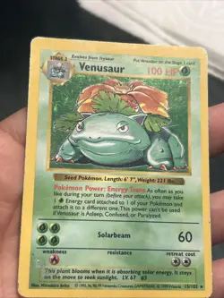 Pokemon TCG Venusaur 15/102 Base Set 1999 Holo Rare Shadowless- MP - Image 2