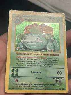 Pokemon TCG Venusaur 15/102 Base Set 1999 Holo Rare Shadowless- MP - Image 3