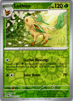 Leafeon 005/131 - Pokemon TCG - Prismatic Evolutions - Reverse Holo - NM - Image 1
