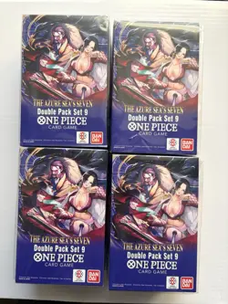(Lot of 4) One Piece TCG: Double Pack Set 9 The Azure Sea's Seven - Sealed - Image 1
