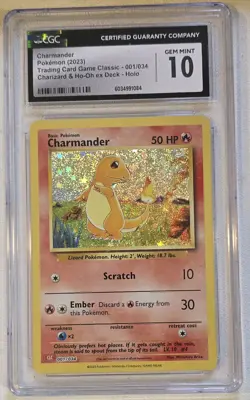 Classic Charmander CGC 10 Pokemon Japanese 001/032 Charizard & HO-Oh Ex Deck - Image 1