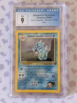 CGC 9 MINT Giovanni's Gyarados 2000 Gym Challenge 5/132 Holo Pokemon Card - Image 1