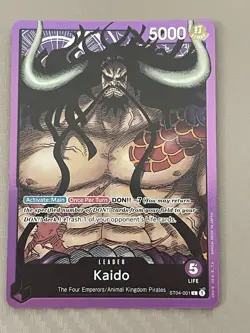 Kaido ST04-001 Leader Pre-Errata English One Piece CCG Card Near Mint Condition - Image 1