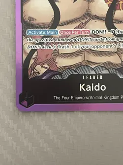 Kaido ST04-001 Leader Pre-Errata English One Piece CCG Card Near Mint Condition - Image 2