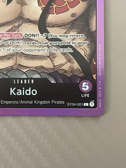 Kaido ST04-001 Leader Pre-Errata English One Piece CCG Card Near Mint Condition - Image 3