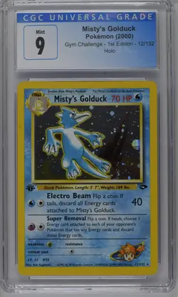 Misty's Golduck Pokemon 2000 Gym Challenge 1st Edition 12/132 Holo CGC 9 Mint - Image 1