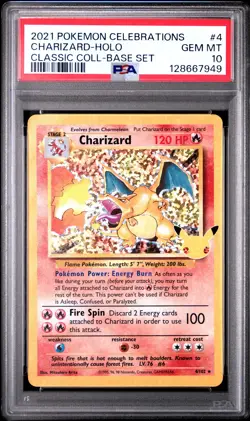 2021 POKEMON CELEBRATIONS CLASSIC COLL #4 CHARIZARD-HOLO PSA 10 - Image 1