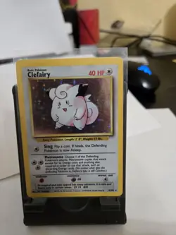 Pokemon Clefairy 5/102 Base Set Holo Rare 40HP English TCG Card - Image 1