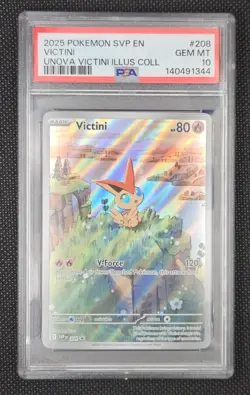 2025 POKEMON SVP PROMO UNOVA VICTINI ILLUSTRATION COLLECTION #208 VICTINI PSA 10 - Image 1