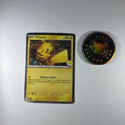 Pikachu 051 /162 Stamped 2026 Pokemon Day 30 Promo TCG With Coin - Image 1