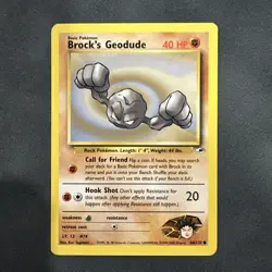 Pokemon Brock's Geodude - WOTC Gym Heroes Common 66/132 Unlimited 2000 NM - Image 1