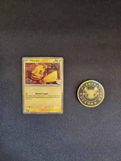 Pikachu 051 /162 Stamped 2026 Pokemon Day 30 Promo TCG With Coin - Image 1