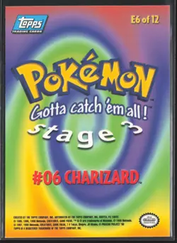 Charizard Blue Logo E6 of E12 Pokemon Topps The First Movie - Image 2