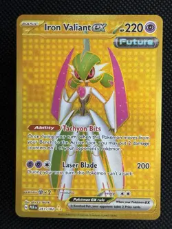 Iron Valiant ex 261/182 Sv04: Paradox Rift Holo Near Mint Gold Pokemon TCG A - Image 1