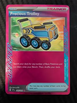 Pokemon TCG Precious Trolley Ace Spec Trainer SV08 Surging Sparks 185/191 - Image 1