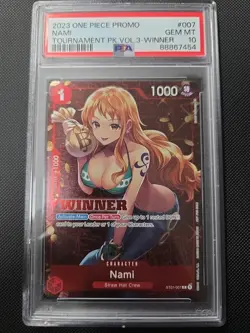 PSA 10 GEM MT Nami ST01-007 Winner English Promo One Piece Tournament Pack Vol 3 - Image 1