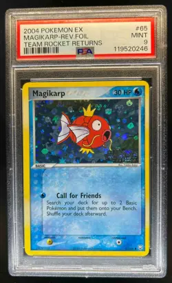 2004 Pokemon EX Team Rocket Returns Magikarp Reverse Holo #65/109 PSA 9 - Image 1