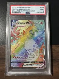 PSA 9 Charizard VMAX Rainbow Secret Rare Champion’s Path 74/73 SWSH Pokemon TCG - Image 1