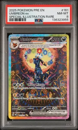 2025 POKEMON PRE EN-PRISMATIC EVOLUTIONS #161 UMBREON EX PSA 8 - Image 1