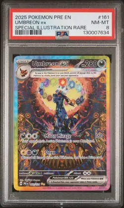 2025 POKEMON PRE EN-PRISMATIC EVOLUTIONS #161 UMBREON EX PSA 8 - Image 1