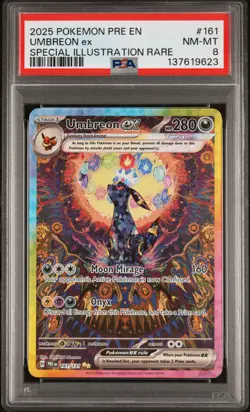 2025 POKEMON PRE EN-PRISMATIC EVOLUTIONS #161 UMBREON EX PSA 8 - Image 1