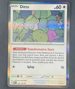 POKEMON Ditto 132/165 SV Scarlet & Violet 151 Holo Rare Card - Image 1