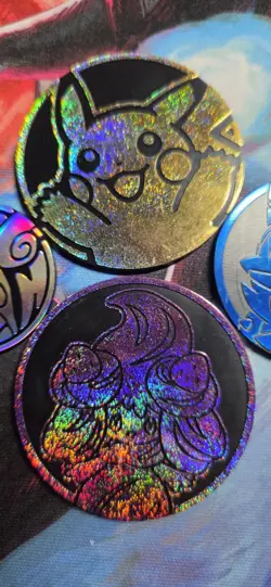 Assorted Pokemon Coin Lot 7 Coins Tcg - Image 4