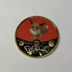 NEW Pokemon Eevee Premium High Quality Rare collectible Metal Gold Coin M/NM - Image 1