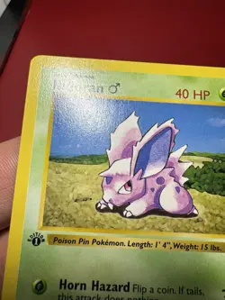 Nidoran 55/102 Shadowless 1st Edition Base Set Pokemon Card MP - Image 3