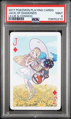 2017 POKEMON PLAYING CARDS LILLIE, GLADION & LUSAMINE JACK OF DIAMONDS PSA 9 - Image 1