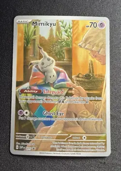 Mimikyu SVP 075 Illustration Rare Black Star Promo Pokemon Card Paldean Fates - Image 1