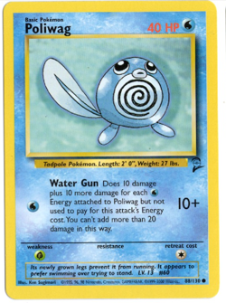 Poliwag 88/130 Base 2 Set Pokemon Card - Image 1