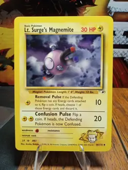 2000 Pokemon Gym Heroes Lt. Surge's Magnemite #50 Extremely LP - Image 1