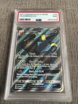 UMBREON GX 2017 Pokemon #142/149 PSA 9 MINT Sun & Moon FULL ART - Image 1