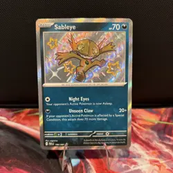 Pokemon TCG - Sableye 184/091 - Holo Shiny Rare - Paldean Fates Card - NM - Image 1