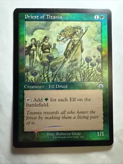 Magic The Gathering MTG - Priest Of Titania (Retro Frame) Foil - MH3 - Image 1