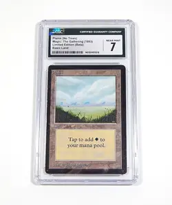 1993 Magic The Gathering MTG Plains (No Trees) Basic Land Limited Beta CGC 7 - Image 1