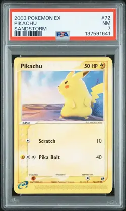 PSA 7 NM 2003 POKEMON EX SANDSTORM #72 PIKACHU Non Holo - Image 1