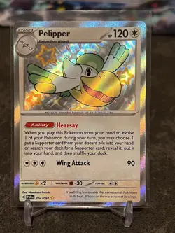 Pokemon TCG Pelipper Scarlet & Violet: Paldean Fates 204/091 Holo Shiny Rar - Image 1