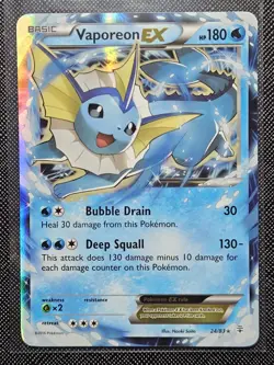 Pokemon TCG Vaporeon EX 24/83 Ultra Rare Holo Generations - NM - Image 1