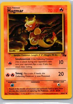 Pokemon TCG Magmar 39/62 Fossil LP - Image 1