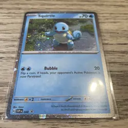 Pokemon Squirtle 048 - Cosmos Holo Promo - With SWIRL Near Squirtles Hand - Image 3