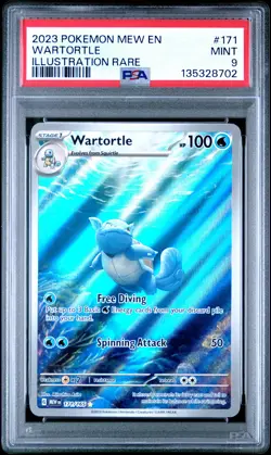 2023 POKEMON MEW EN-151 ILLUSTRATION RARE #171 WARTORTLE PSA 9 - Image 1