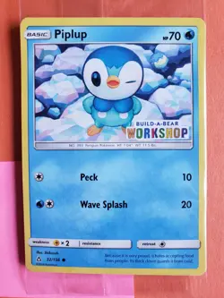 POKEMON PIPLUP 32/156 BUILD-A-BEAR WORKSHOP PROMO STAMPED SEALED NM - Image 1