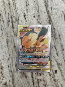 Pokemon TCG Eevee & Snorlax GX SM169 full art holo tag team - Image 1