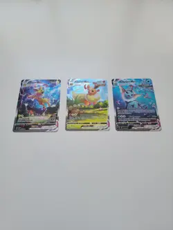 Vaporeon, Jolteon, Flareon VMAX jumbo Pokemon Cards Lot - Image 1