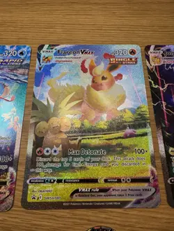 Jumbo Flareon, Jolteon & Vaporeon VMAX Oversized Pokemon Cards SWSH + Coin - Image 3