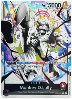 One Piece Monkey D Luffy Starter Deck EX Gear 5 ST21-001 English Leader Parallel - Image 1